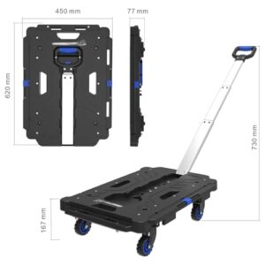 Generic Foldable Platform Hand Truck Can Splice Together Push Cart 300lb Weight Capacity Lightweight Flatbed Trolley for Warehouse,Can Hold 300 Lbs