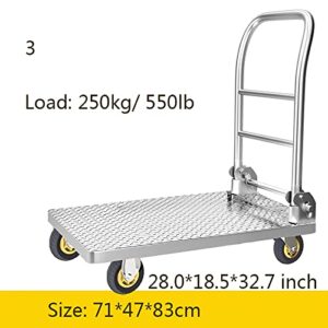 Generic Platform Hand Truck Folding Platform Truck Steel Chassis and Handle Moving Push Hand Truck for Warehouse Basements Rolling Flatbed Cart Easy Transport Push Dolly for Loading (Size : 60 red)