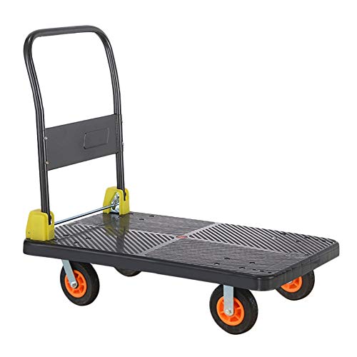 Generic Trolleys,Beauty Salon Cart Trolley Commercial Platform Trolley 400Kg, Indoor/Outdoor Foldable Platform Truck Flat Barrow with Heavy Duty Rubber Wheels for Home