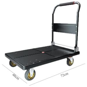 Generic Multi-Functional Hand Truck Heavy Duty Platform Cart Folding Hand Truck 350kg Load Capacity for Easy Transportation, Black