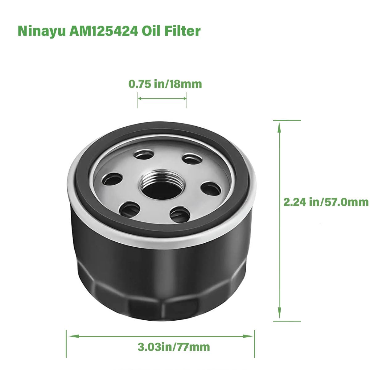 Ninayu AM125424 Oil Filter Compatible with John Deere GY20577 LG492932S 24603 33935 lx277 x380 for Kawasaki 49065-7007 for Briggs and Stratton 696854 Tecumseh 36563 Lawn Mower Oil Filter