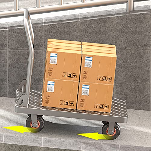 Generic Hand Trucks Push Cart Dolly Steel Moving Platform Hand Truck Foldable for Easy Storage and 360 Degree Swivel Wheels Large Load Capacity Push Cart (Size : Ty3)