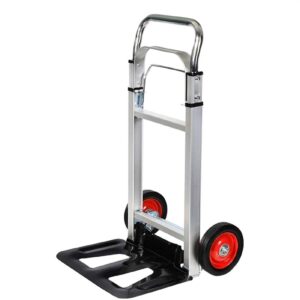 generic push cart hand trucks utility carts platform trucks, folding cart with wheels, material transport equipment, maximum load 100kg/220lb