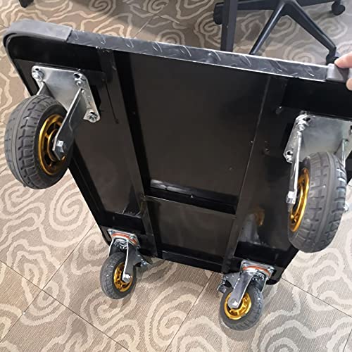 Generic Platform Hand Truck Steel Platform Truck Folding Hand Cart with Handle and 360 Degree Swivel Wheels for Luggage Household Daily Moving High Load Dolly Foldable (Size : 6in Wheels 770lbs)