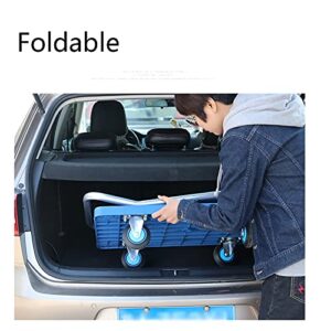 Generic Cart Push Cart Trolley Plastic Panel and Foldable Handle for Easy Storage and Mute 360 Degree Swivel Wheels for Transport Platform Truck Cart (Size : 72 * 48-150-mutetone)