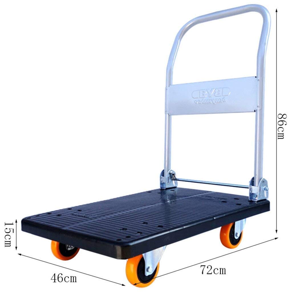 Generic Trolley, Home Platform Hand Trolley Folding Truck Cart Heavy Duty Flat Bed Transport for Easy Transportation/Heavy Lifting