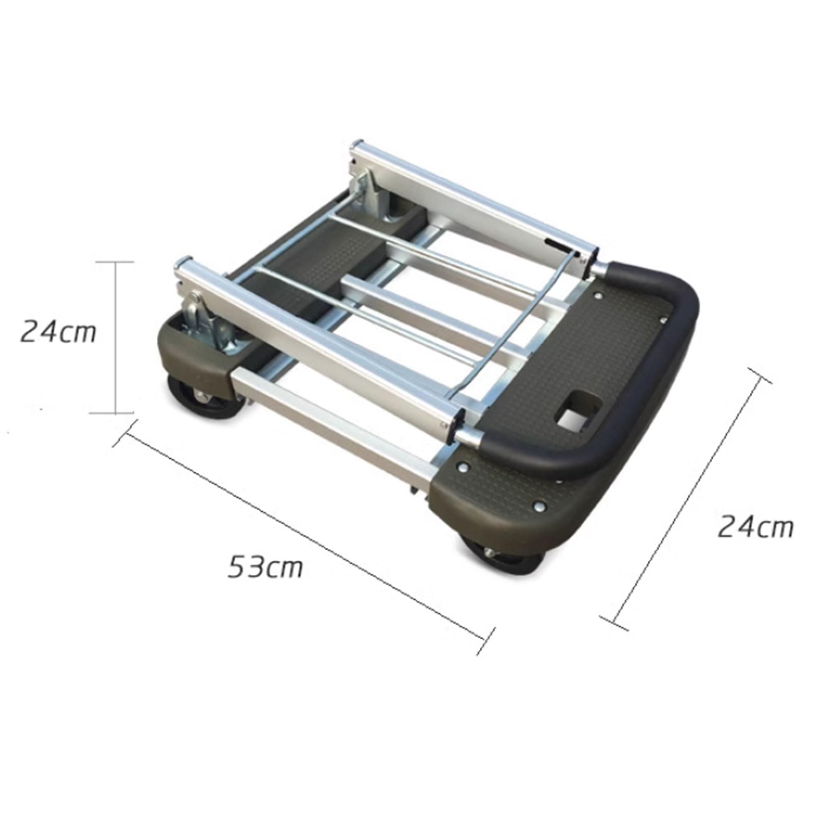 Generic Aluminum Folding Hand Truck Utility Dolly with 4 Wheels Heavy Duty Extendable Flatbed Trolley for Easy Transportation (A)