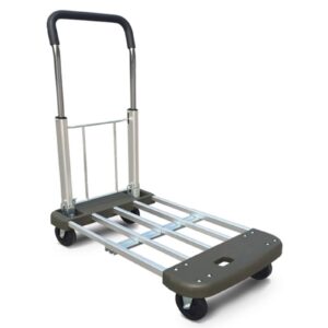 generic aluminum folding hand truck utility dolly with 4 wheels heavy duty extendable flatbed trolley for easy transportation (a)