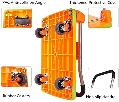 Generic Folding Cart with Wheels, Platform Trucks Push Cart Hand Trucks Utility Carts Service Carts, Wagon Maximum Load 150Kg/330Lb