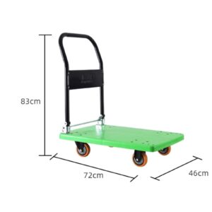 Generic Hand Truck Folding Silent Lightweight Office Trailer Four-Wheel Moving Trolley Pull Truck for Pulling Goods,Hold Up to 440 Lbs (M)