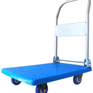 Folding Cart with Wheels, Push Cart Hand Trucks Utility Carts Service Carts Platform Trucks, Foldable Heavy Duty Trolley (Color : 100X60CM)