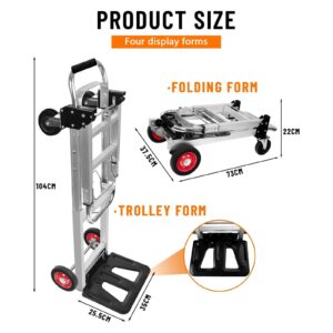 Generic Heavy Duty Cargo Trolley 4 Wheels Express Trolley Grocery Shopping Cart Multi-Function Push Truck for Easy Transportation, 1 pc