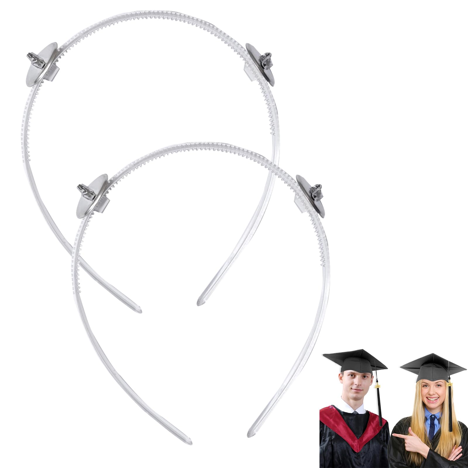 ATMEET 2 Pack Graduation Cap Headband Decorations Grad Cap Headband Insert Accessories Secures Your Graduation Cap Hairstyle