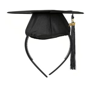 generic graduation cap headband, firm anti-fall hairband for graduation cap (graduation cap not included) (1), black