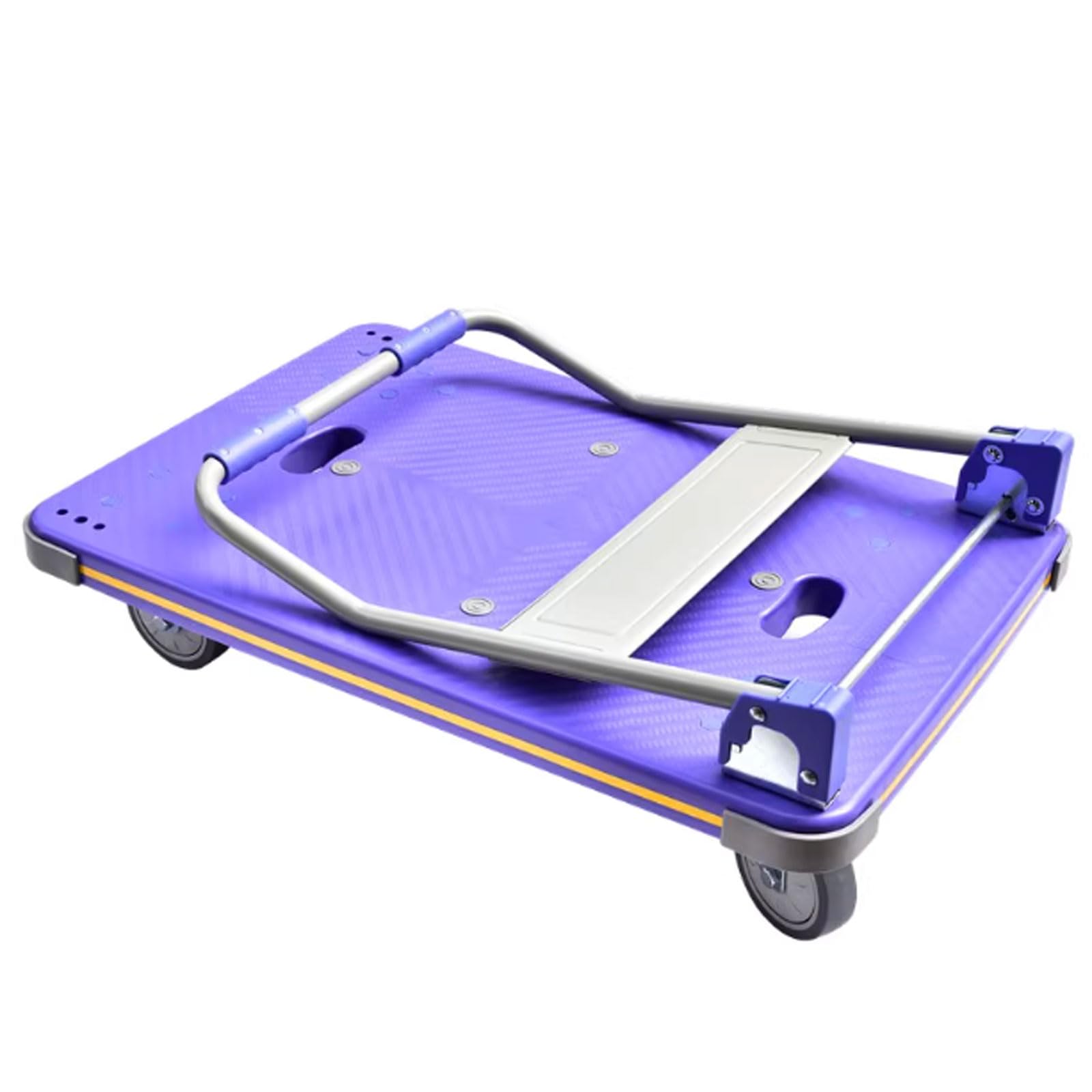 Generic Cargo Handling Flatbed Truck Foldable Handcart Household Small Trailer Express Hand-Pulled Cart for Heavy Lifting, 50*70*84cm, Purple