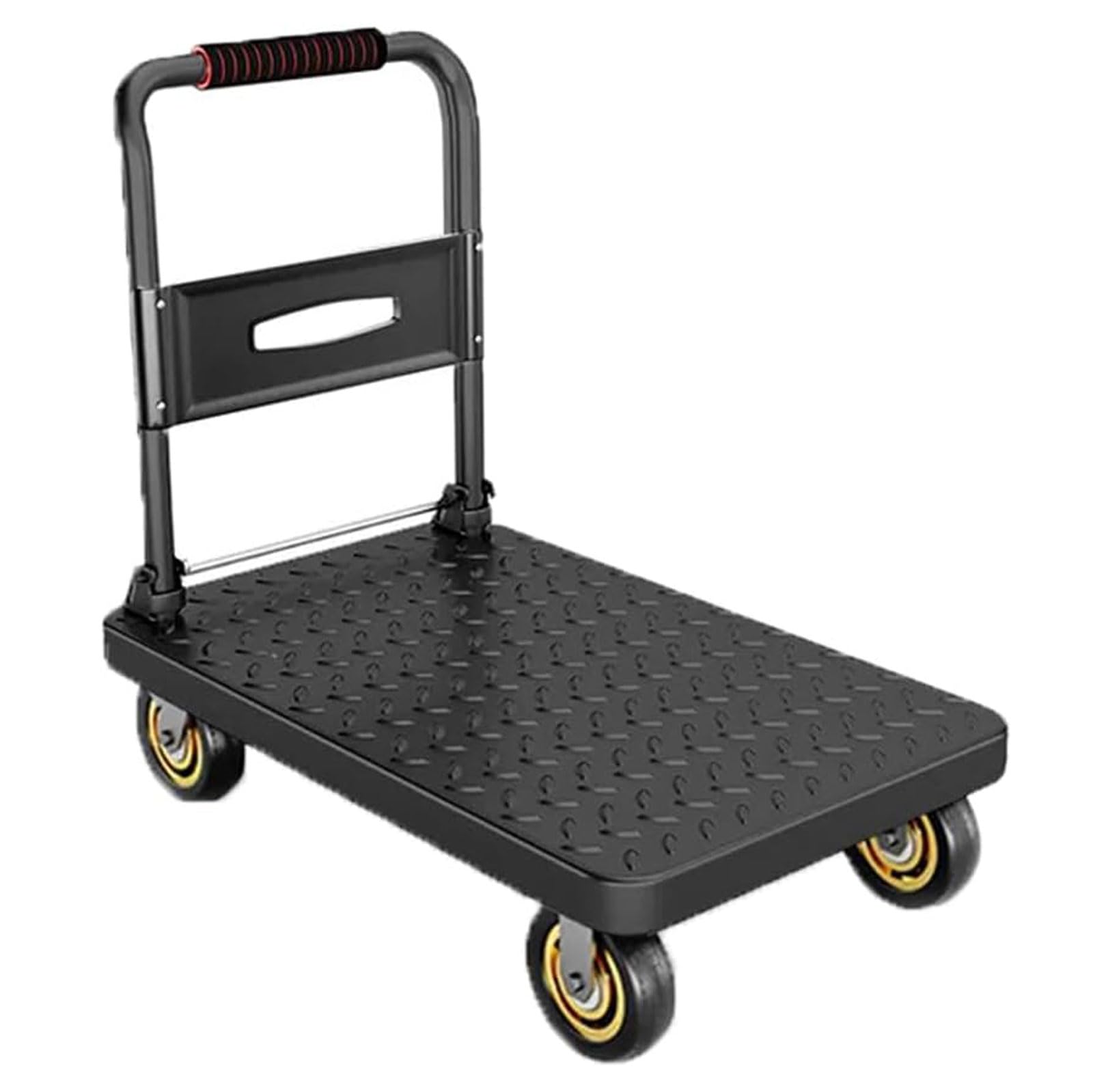 Generic Heavy Duty Hand Truck Foldable Hand Truck Flatbed Trolley Thicken Steel Material Dolly Cart for Warehouse Use,Can Hold 1300 Lbs (Black)