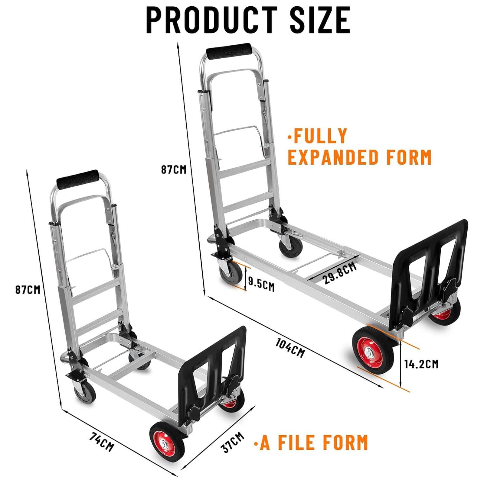 Generic Heavy Duty Cargo Trolley 4 Wheels Express Trolley Grocery Shopping Cart Multi-Function Push Truck for Easy Transportation, 1 pc