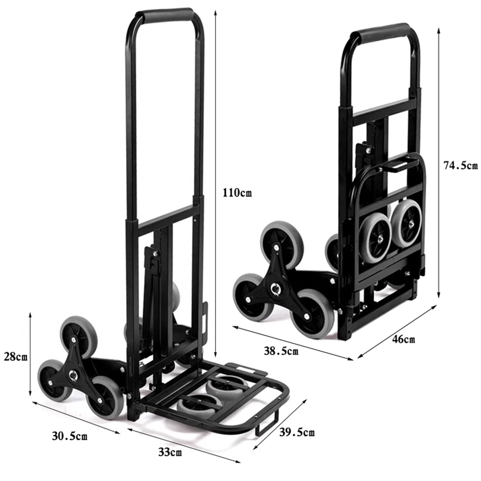 Generic Telescoping Handle Hand Truck Dolly with Wheels Heavy Duty Folding Dolly for Heavy Things Moving (Black)