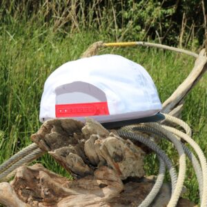 WHISKEY BENT HAT CO. Cow Punchin Adjustable Snapback Hat (White/Teal)