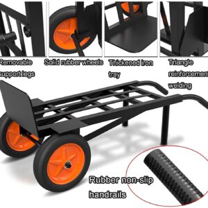 Generic Portable Hand Trucks Foldable Trolley, Folding Cart with Wheels, Luggage Cart Platform Trucks, Load Capacity 650Kg/1430lb