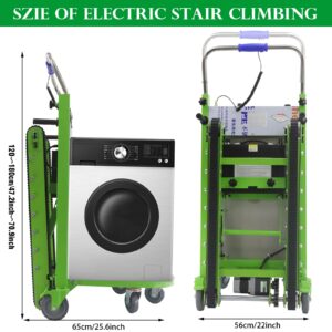 NPLJIKE Electric Stair Climbing Hand Trucks Cart Easy Up/Down with Solid Rubber Tires, 1200 W 880lb Max Load for Moving Warehouse Logistics Distribution 24Ah (Green Rubber Tracks)