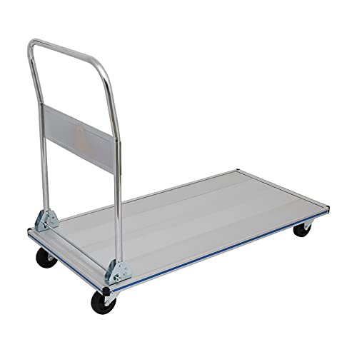 Generic Flatbed cart Folding Folding Aluminum Platform Truck Extended Version Foldable Handle Rolling Multifunctional Moving Flatbed Cart Hand Trolley 770 lb