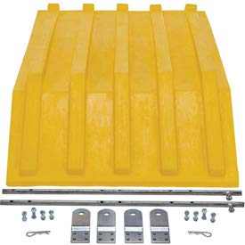 212 main yellow plastic lid for triple-bin recycling hopper