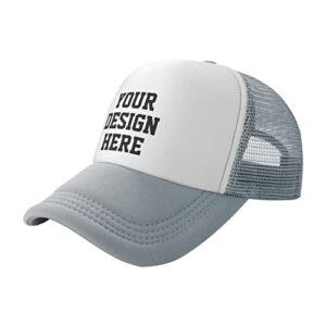 Generic Custom Trucker Hat Custom Hat for Men Sun Cool Dad Hat Personalized Mens Gray Trucker Hat