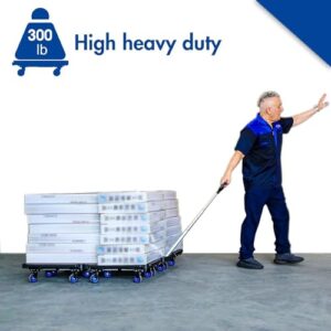 Platform Truck Heavy Platform Truck Pp Platform Hand Truck Load 300lbs Folding Push Cart Aluminum Moving Dolly Cart Portable Flatbed Cart Reliable