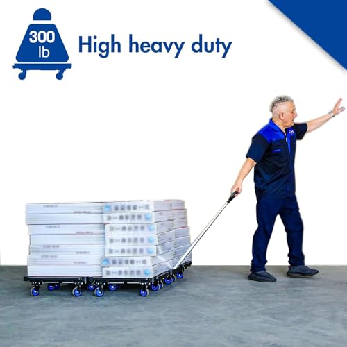 Platform Truck Heavy Platform Truck Pp Platform Hand Truck Load 300lbs Folding Push Cart Aluminum Moving Dolly Cart Portable Flatbed Cart Reliable