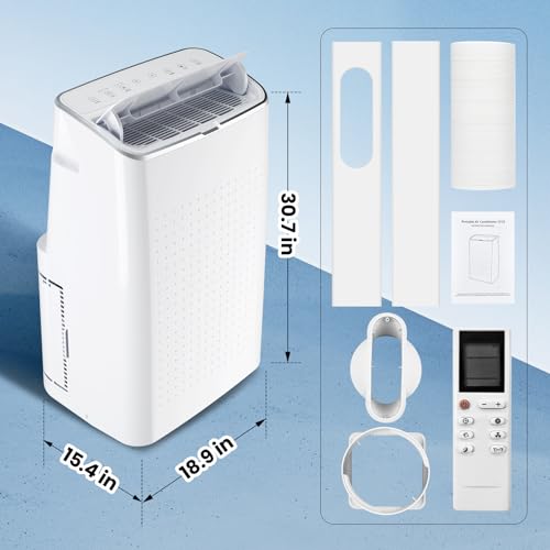 14000 Btu Portable Air Conditioners, 750 Sq.ft Cooling, 3-in-1 Portable Air Conditioner with Fan, Dehumidifier, AC and Remote Control, Portable Ac Unit 53db Noise, Timer