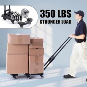 Platform Truck Extendable Platform Truck Metal Flat Handtruck Silent Flatbed Cart Load 50kg Folding Push Cart Heavy Moving Dolly Cart Reliable