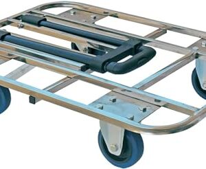 ELEFOCUS Flatbed Hand Cart Square Tube Hollow Out Platform Cart with Telescopic Lever Lightweight (Size:60 * 40-4in Wheels)