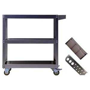 bbijk tool trolley cart stainless steel multifunction organizer silver service trolley, bearing 100kg