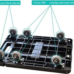 Platform Truck Portable Platform Truck Metal Flat Handtruck Load 110lb Folding Push Cart Small Moving Dolly Cart for Household Luggage Cart Reliable