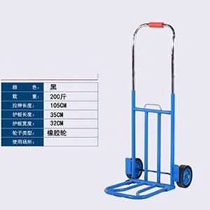 BTJINAN Folding Shopping Cart Pull Cargo Trolley Luggage Cart Portable Handling Small Cart Pull Truck Trailer