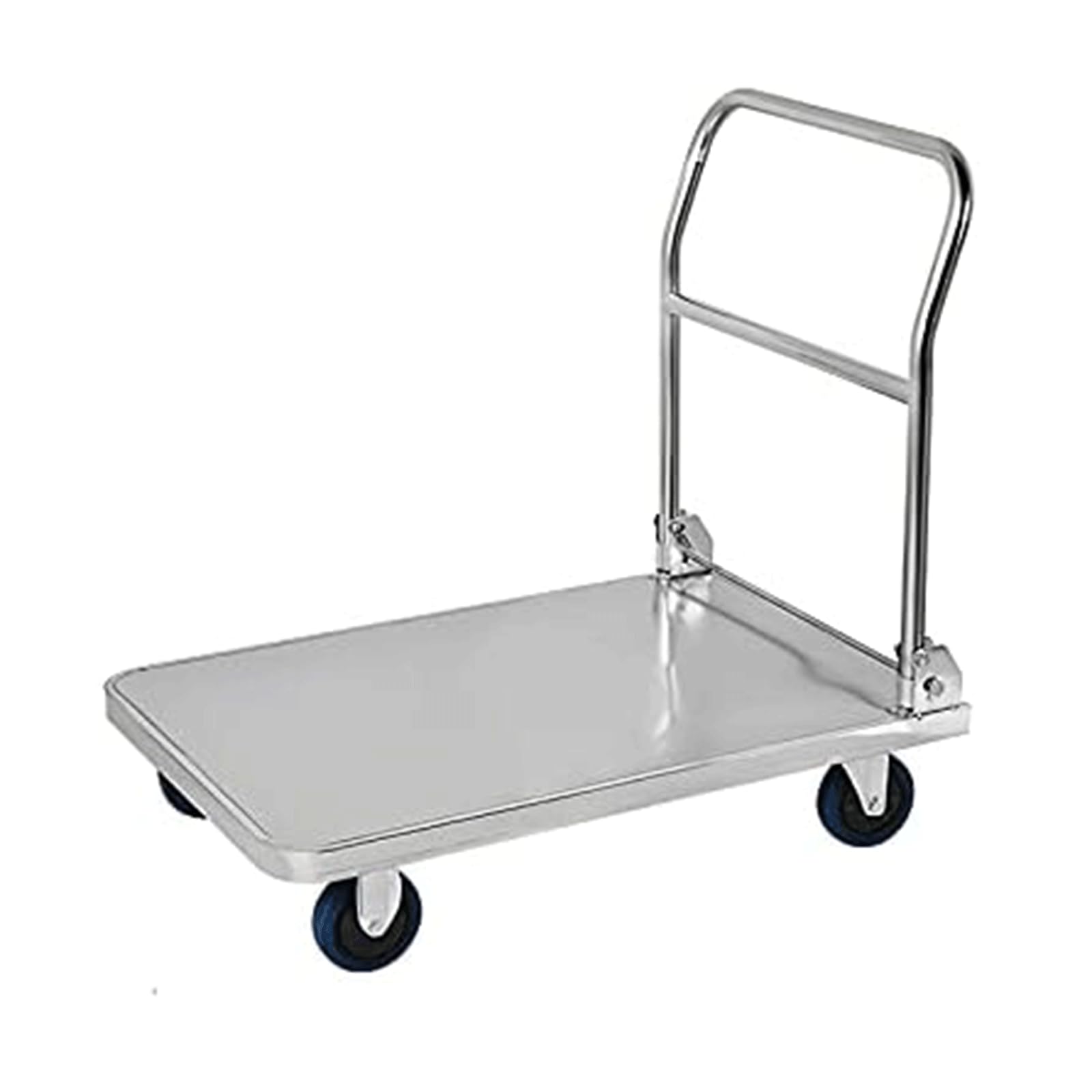 Platform Truck Flat Handtruck Stainless Platform Truck with 4 Wheel Moving Dolly Cart Load 660lb/880lb Folding Push Cart Heavy Flatbed Cart Reliable