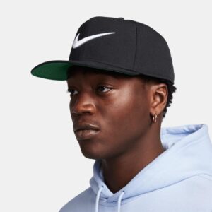 Nike Sportswear Pro Swoosh Snapback Cap Hat (US, Alpha, Medium, Large, Black)