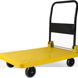 Platform Truck Portable Platform Truck Metal Handle Flat Handtruck with Wheels Folding Push Cart Load 330 Lb/ 660 Lb Moving Dolly Cart Reliable