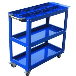 bbijk tool trolley cart 3-tier multifunction barrier organizer service parts car, bearing 100kg, 710x350x750mm