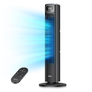 grelife 36" cooling tower fan, bladeless standing fan with 80° oscillation, touch screen & remote control - ideal for home office bedroom