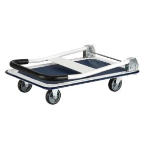 Platform Truck Folding Push Cart Steel Platform Truck with Swivel and Fixed Wheels Flat Handtruck Load 330lb Moving Dolly Cart Flatbed Cart Reliable