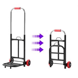 BTJINAN Folding Shopping Cart Pull Cargo Trolley Luggage Cart Portable Handling Small Cart Pull Truck Trailer