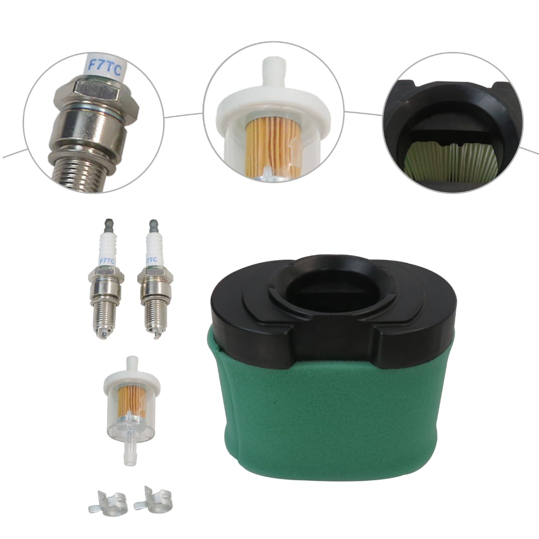 Air Filter Kit, with Fuel Filter Spark Plug Clamps For Bad Boy Zero Turn Mower For MZ & ZT Engine Lawn Mower