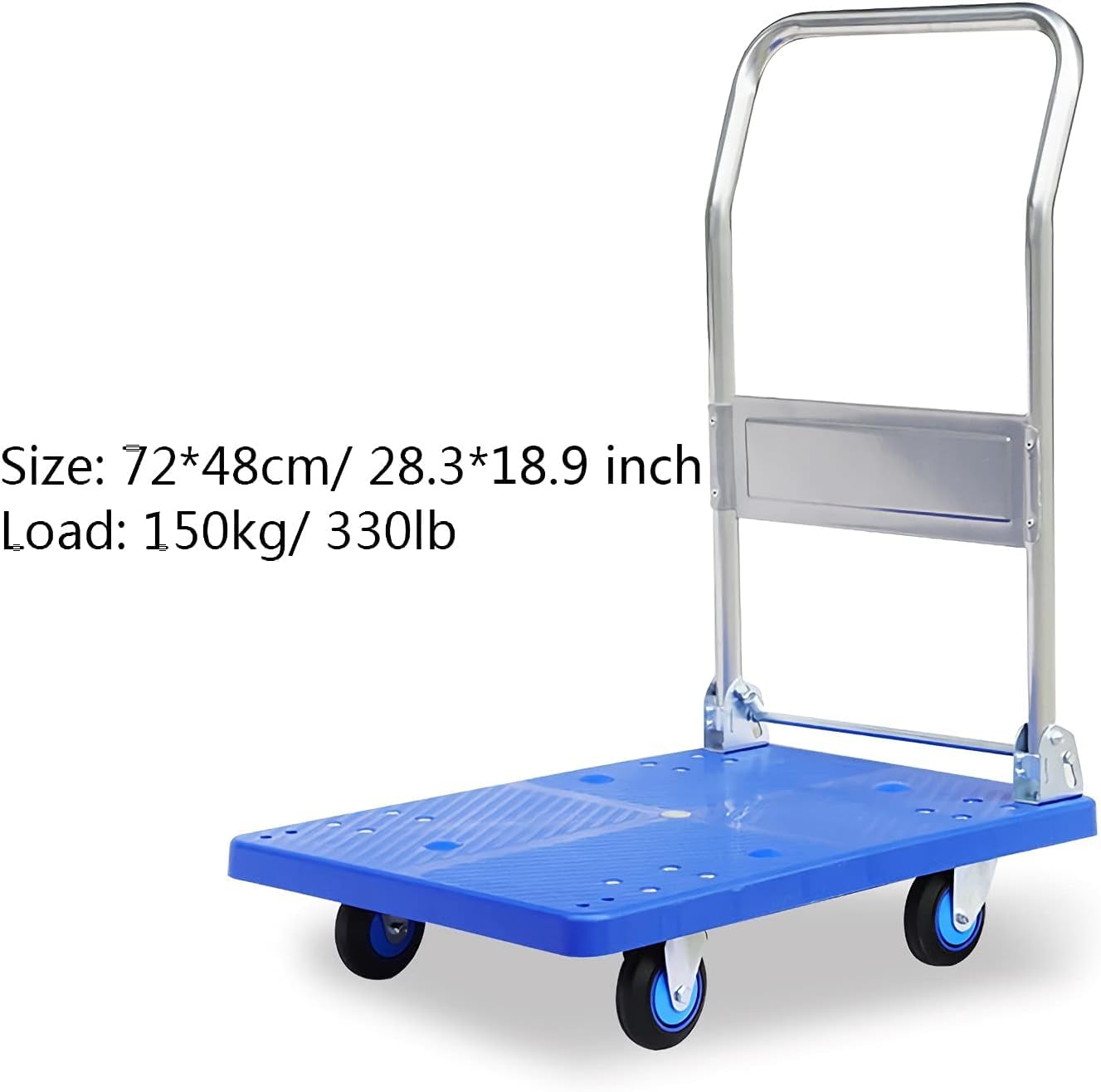 ELEFOCUS Platform Hand Truck Push Cart Trolley Practical Plastic Panel and Foldable Handle for Easy Storage and Mute 360 Degree (Color:Default)