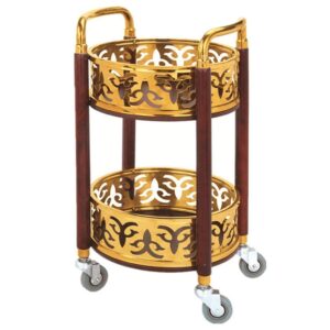 bbijk stainless steel drink cart double-layer mobile snack trolley load 50 kg hotel service cart