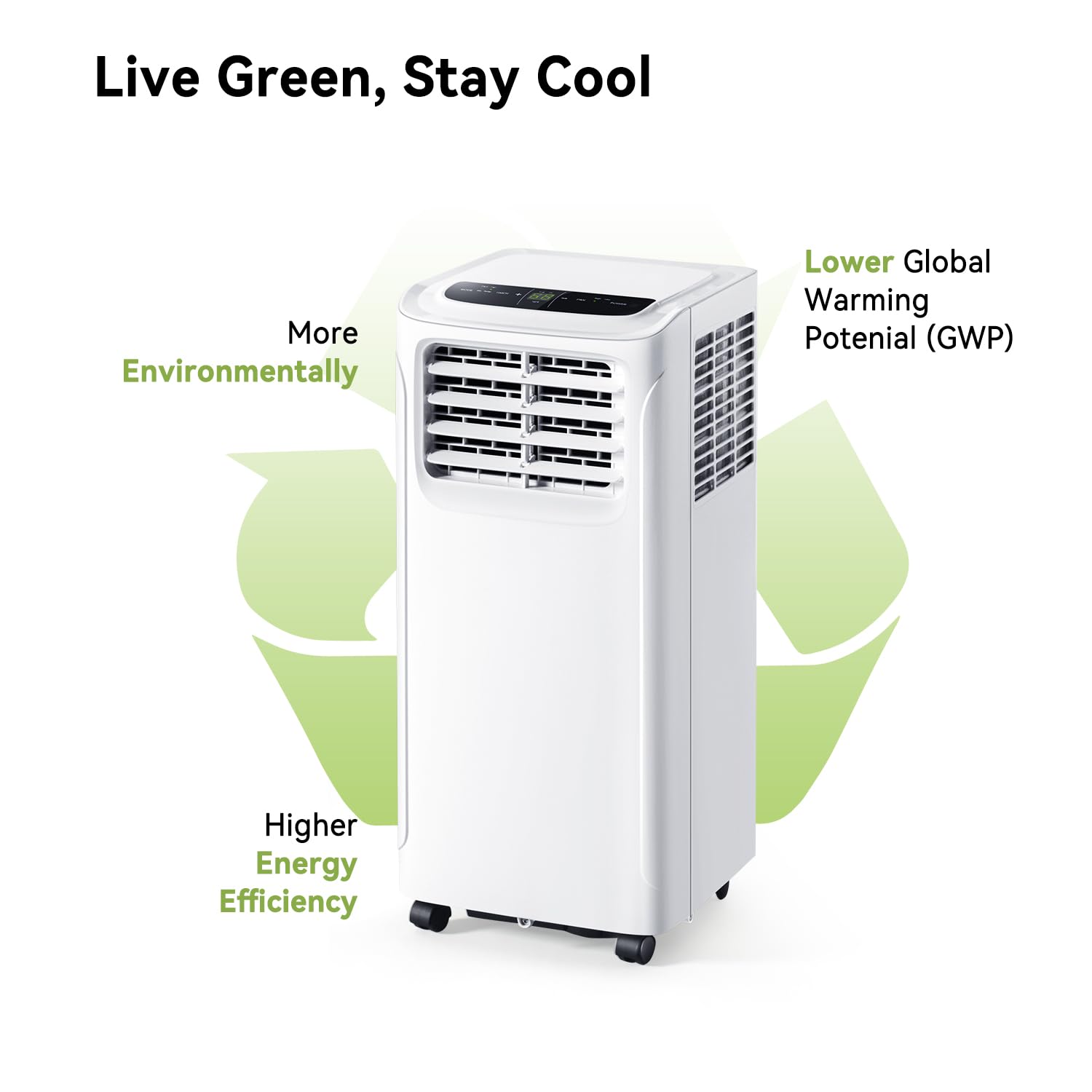 Breezestival Portable Air Conditioner, 8000 BTU Dehumidifier with Remote Control, 4-in-1 Portable AC Unit with Remote Control, Digital Display, 24 Hours Timer, Installation Kits, Free Standing