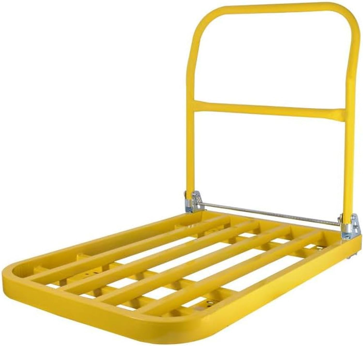 Platform Truck Heavy Platform Truck Steel Flat Handtruck Load 1320lbs Folding Push Cart Silent Flatbed Cart Bright Yellow Moving Dolly Cart Reliable