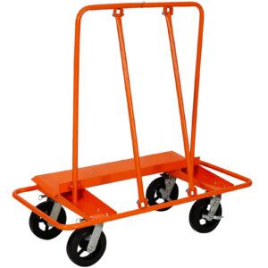 Heavy Duty Drywall Sheet Cart & Panel Dolly 2400lbs Load Capacity,Panel Service cart,8" Black Mold-On Rubber Wheels