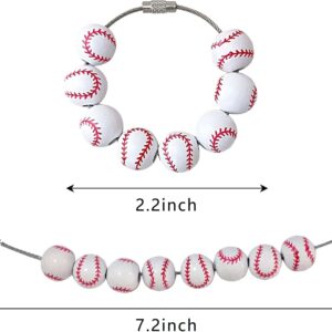 Renyqatt Baseball Charms for Bogg Bag and Simply Southern Tote, Sports Wooden Beads Accessories Charm for Beach Tote Bag, Accessories for Customizing Your Bag (Baseball Pattern)